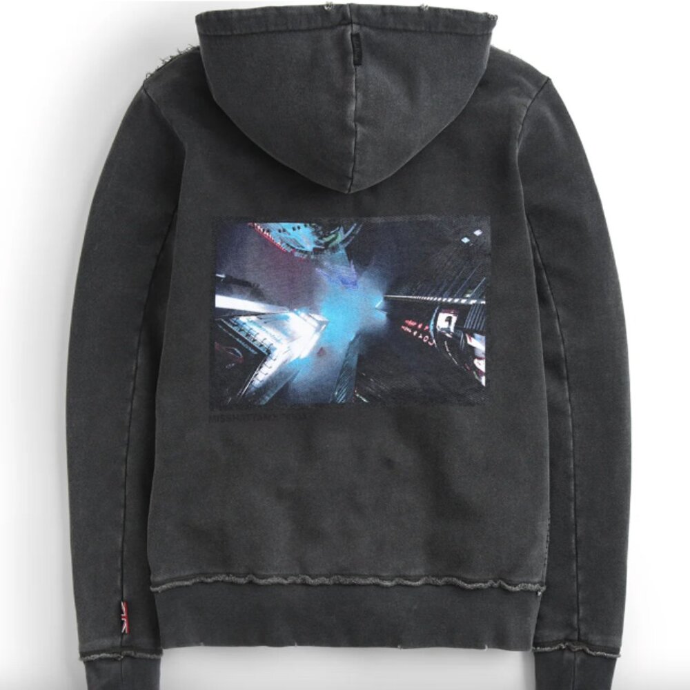 Boda/Skins Misshattan Womens Small Dark Gray Luxury Hoodie Sweatshirt Distressed